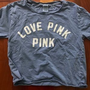 Pink slightly cropped t shirt